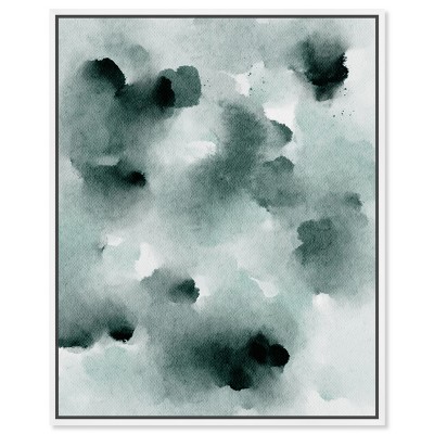 Art Remedy Diluted smoke in the snow Watercolor Boho Abstracts Framed
