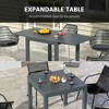 Resenkos Patio Dining Tables,Patio Tables,Expandable Patio Table, Outdoor Dining Table for 4-6 with Aluminum Frame, Gray - 2 of 4