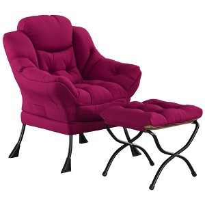 Lazy Chair for Living Room, Modern Large Accent Lounge Armchair with Side Pocket, Comfy Leisure Sofa Reading Chair - 1 of 4