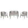 ELJGET 4 PCS Outdoor Patio Furniture with Coffee Table Set, Metal Patio Conversation Sets with Washable & High-Resiliency Sponge Cushions - 4 of 4