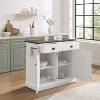 Crosley Shoreline Kitchen Island White/Dark Brown: Adjustable Shelves, Towel Bar, MDF & Veneer Storage Cart - 4 of 4