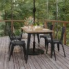 Flash Furniture Declan Commercial Indoor/Outdoor Dining Table with Umbrella Hole, 30" x 60" All Weather Poly Resin Top and Steel Base - 3 of 4