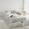 TiramisuBest 132" Modular L-Shaped Upholstered Sectional Sofa Set w/ 6 Pillows & Free Combination for Living Room & Bedroom,Beige - 3 of 4