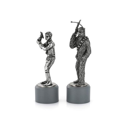 Royal Selangor Hand Finished Star Wars Collection Pewter Han Solo & Chewbacca Bishop Chess Piece Pair Gift