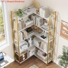 Corner Bookshelf 72"/86" l Shaped Bookcase, Corner Bookshelves Industrial Bookcase 5/7 Tier l-Shape Bookshelf, Large Bookcases with Beaded Design - 4 of 4