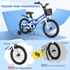 Infans 18 Inch Kids Bike w/Training Wheels & Handbrake, Fully Enclosed Chain, Adjustable Handlebar & Seat w/Basket, Blue Graffiti Pattern - 4 of 4