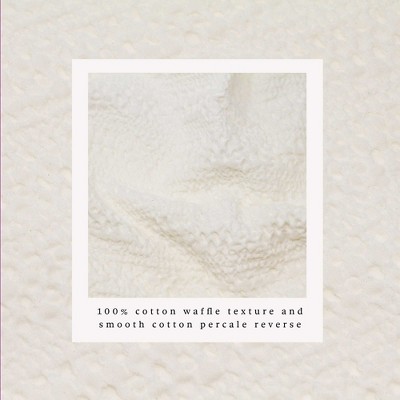Natural Cotton Textured Waffle Weave Twin/Twin XL Duvet Cover Set