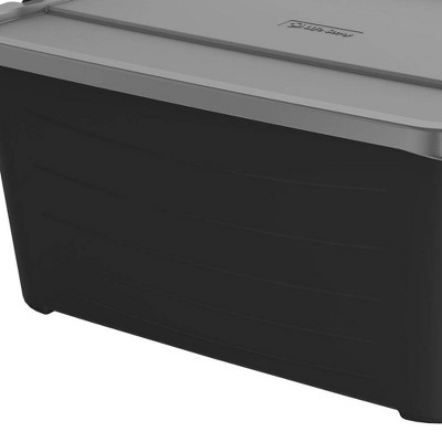 Life Story 55 Quart Black Stackable Lidded Storage Bins, Set of 6