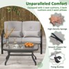 Tangkula 2PCS Furniture Set Outdoor Loveseat Chair Coffee Table Cushioned Seat Patio - 3 of 4