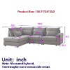 TIRAMISUBEST 4-Piece L-Shaped Sectional Sofa with 4 Lumbar Pillows, Convertible Linen Couch with Ottoman - 2 of 4