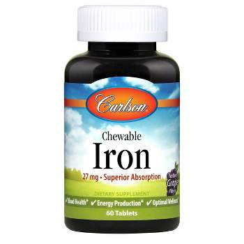 Carlson - Chewable Iron, 27 mg, Superior Absorption, Blood Health, Natural Grape Flavor