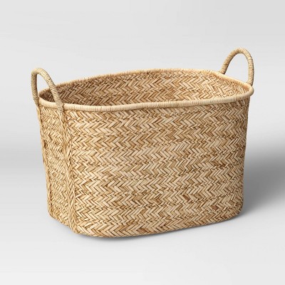 Braided Straw Basket Natural 