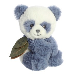 ebba Small Pembe Panda Rattle Eco ebba Eco-Friendly Baby Stuffed Animal Blue 6" - 1 of 4