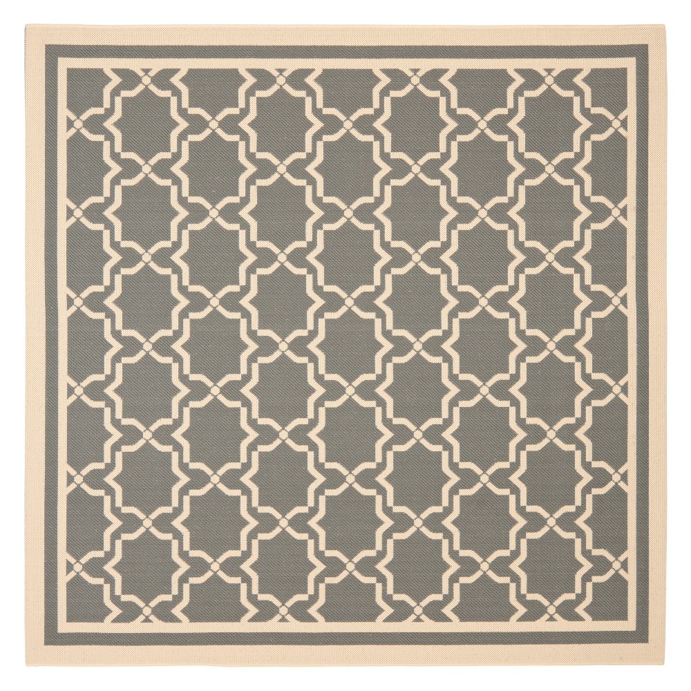 7'10inX7'10in Square Isla Outer Patio Rug Anthracite/Beige - Safavieh