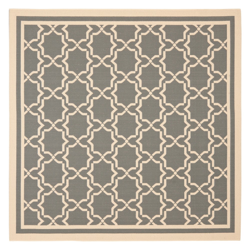 7'10inX7'10in Square Isla Outer Patio Rug Anthracite/Beige - Safavieh