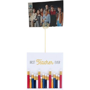 Pavilion Gift Company - Best Teacher - 5" MDF Plaque with Photo Clip - Wall Sign Panels - 1 of 4