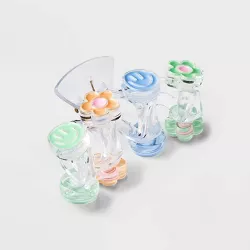 Smiley Flower Icon Claw Hair Clip - Wild Fable™ Clear/Green