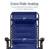 Best Choice Products Oversized Padded Zero Gravity Chair, Folding Outdoor Patio Recliner w/ Side Tray - 3 of 4