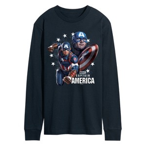 Men's - Marvel - Captain America Collage Long Sleeve Graphic T-Shirt - 1 of 4