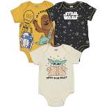 Star Wars C-3PO Chewbacca R2-D2 Baby 3 Pack Bodysuits Newborn to Infant 