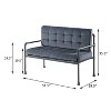 TiramisuBest 45"W Gray Corduroy Loveseat with Hidden Storage & Side Pocket, Compact Upholstered Sofa for Small Spaces - 3 of 4
