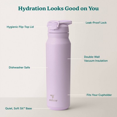 Reduce 32 oz Hydrate Pro Vacuum Insulated Stainless Steel Water Bottle Lilac Bud