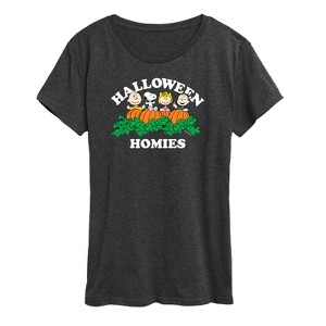 Women's - Peanuts - Halloween Homies Short Sleeve Graphic T-Shirt - 1 of 4
