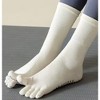 Anna-Kaci Women's 2-Pack Grip Toe Socks with Non-Slip Soles and Ribbed Knit in Neutral Tones for Yoga and Studio Classes - 3 of 4