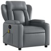 vidaXL Massage Recliner Chair Gray Faux Leather - 3 of 4