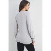 Hello Miz Womens Casual V Neck Long Sleeve Maternity Pullover Top - Heather Grey - X Large - 3 of 4