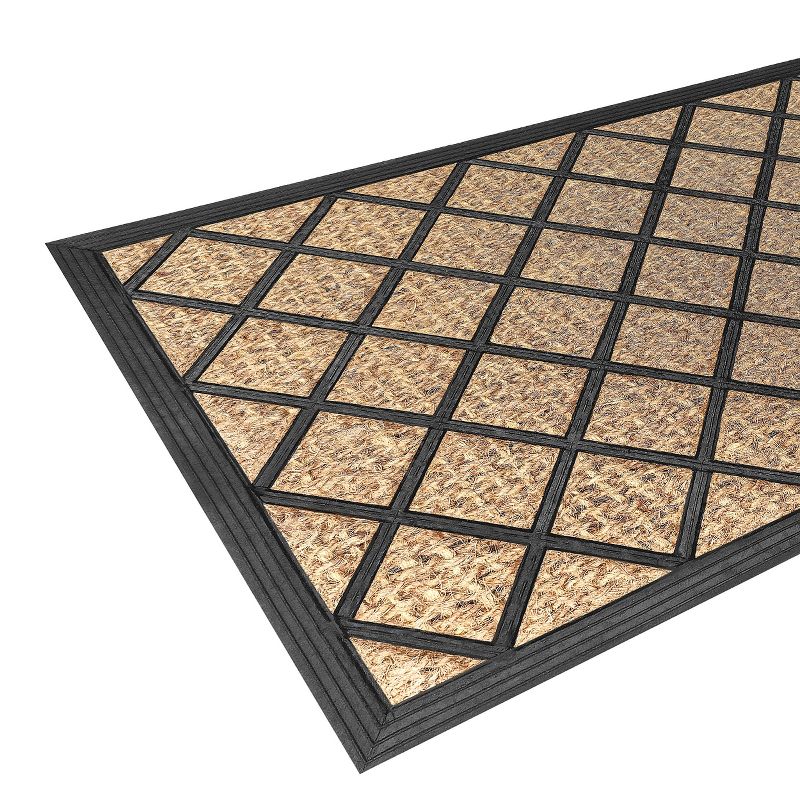 Kate Aurora Lenox Hill Lattice Coir Bristled Outdoor All Season Welcome Mat With Rubber Trim - 18"x30", 5 of 6