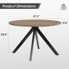 NicBex 47" Mid Century Modern Round Dining Table,Kitchen Table with hick Wood Top & Sturdy Metal Base,Dining Room Table for Kitchen,Living Room - 3 of 4