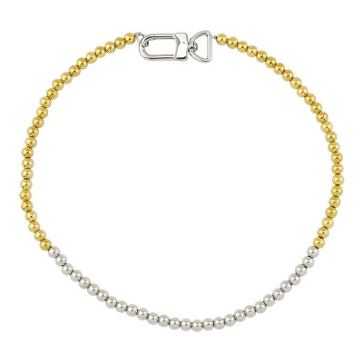 Slate by Rebl Two-Tone Beads Necklace  Stainless Steel with Focal Spring Clasp