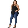 Agnes Orinda Women's Plus Size Lace Front V-Neck Sleeveless Spaghetti Strap Cami Tank Tops - 3 of 4