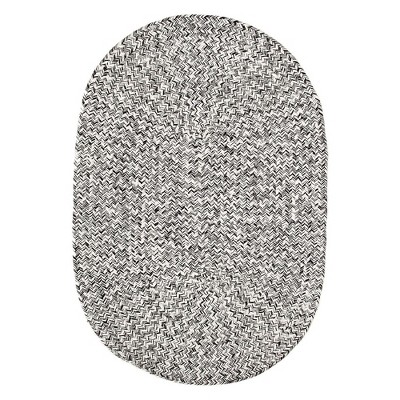 3'x5' Oval Braided Cotton Area Rug Gray - Super Area Rugs