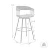 HomeRoots 27" Light Gray and Black Fabric with Metal Swivel Counter Height Bar Chair - 3 of 4