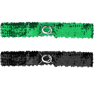 Allegra K Women's Halloween Skinny Stretchy Waist Belts Sequins Decor Slim Elastic Belts 2 Pcs - 1 of 4