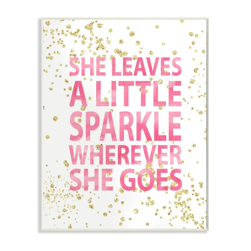 She Leaves A Little Sparke Kids&#39; Wall Plaque Art (10&#34;x15&#34;x0.5&#34;) - Stupell Industries, 1 of 6
