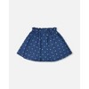 Deux par Deux Girl Printed Chambray Skort Navy Blue and White Hearts - 3 of 4
