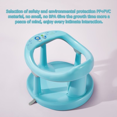 Angel Sar Baby Bath Seat, 360° Wrap-Around Shower Chair with Suction Cups, Non-Slip Bathtub Seat for Infants 6 Months & Up, Cyan
