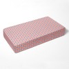 Bacati - Olivia Print Dot Cross Coral Navy 100 percent Cotton Universal Baby US Standard Crib or Toddler Bed Fitted Sheet - 3 of 4