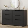 6 Drawer Dresser for Bedroom, Natural Modern Double Dresser Organizer with Embedded Handles Design, Wooden Chest of Drawers for Living Room - 4 of 4