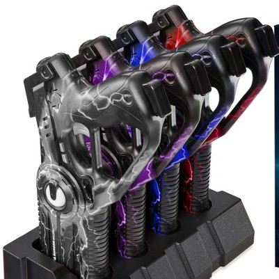 gray, purple, red, & blue
