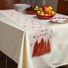 Unique Bargains Christmas Table Runner Gold Tone-Trimmed Christmas Tree Linen 72"x13" 1 Pc - 2 of 4