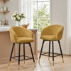 Bekrvio Swivel Counter Height Bar Stools Set of 2, 26" Modern Upholstered Barstools with Barrel Arms & Backs, Bar Stools for Kitchen Island - 2 of 4