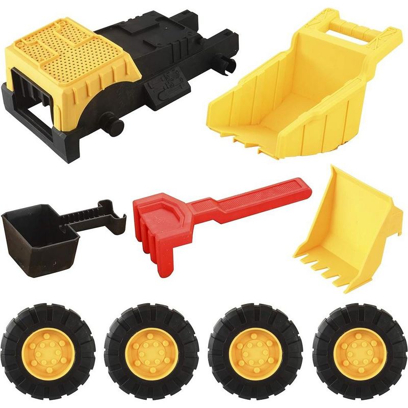 Syncfun 9 PCS Take Apart Assemble Construction Truck Beach Sand Toy Set, for Kids Outdoor Play, Includes Shovels, Rake, Spoon, and Sand Sifter, 3 of 7