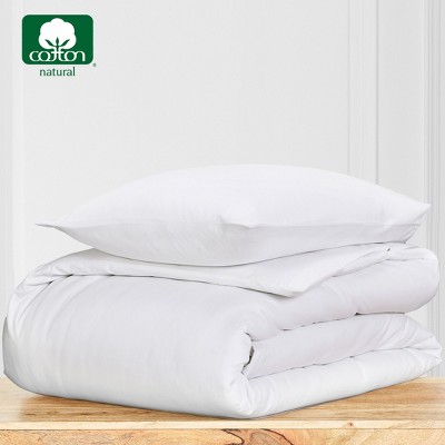 Bright White Cotton Twin/Twin XL Duvet Cover Set