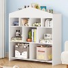 Kids Bookshelf with 9 Storage Cubbies Dollhouse Bookcase Toy Storage Organizer Toddlers Playhouse Wooden Bookshelf Playroom Organization - 2 of 4