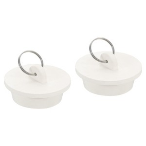 Unique Bargains Rubber Flexible Bathtub Sink Drain Stoppers with Hanging Ring 2 Pcs - 1 of 4