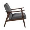 NicBex Accent Chair Velvet Upholstery Wood Frame Arm Chair Lounge Chair High-Resiliency Foam Cushions Reading Chair Comfy Chair, Dark Gray - 3 of 4